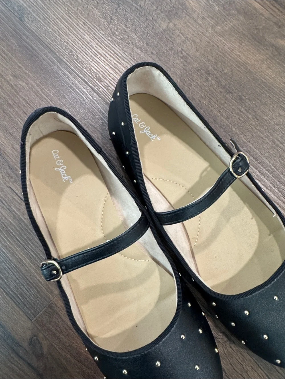 Girl’s Cat & Jack Black Embellished Ballet Flats